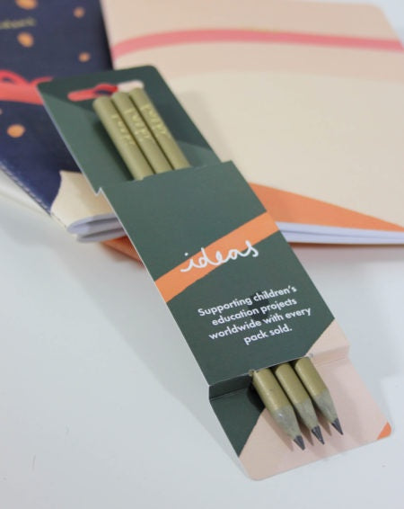 Ideas Gold Pack of 3 Pencils