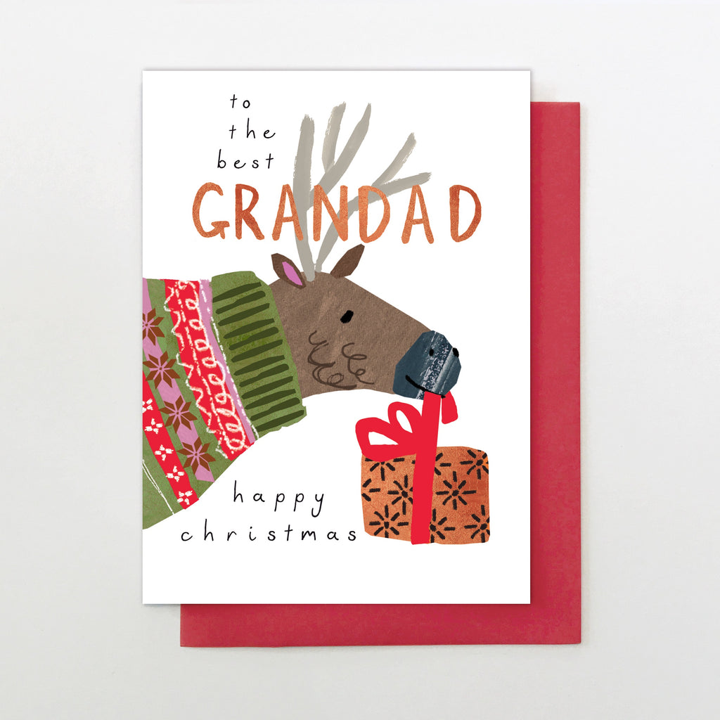 To the Best Grandad Happy Christmas Reindeer Card