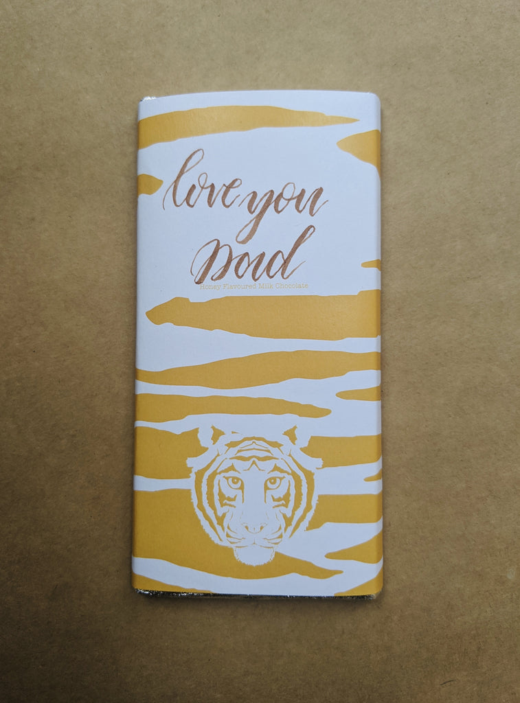Paper Tiger Honey Milk Chocolate Bar Personalised Love you Dad