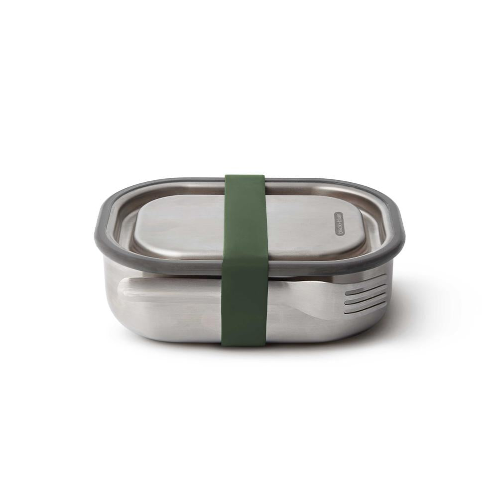 Stainless Steel & Olive Lunch Box Small