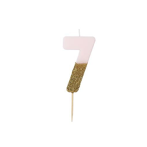 Glitter Birthday Candle Number 7