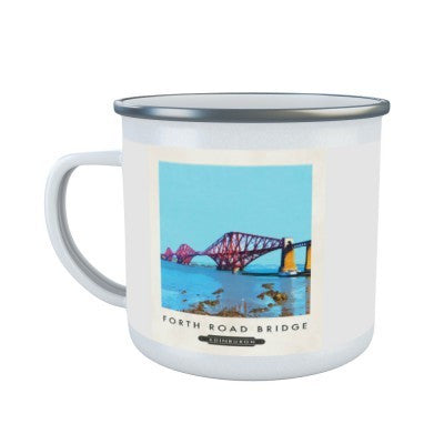 Forth Bridge Railway Poster Style Enamel Mug