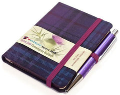 Mini Tartan Notebook with Pen - Thistle