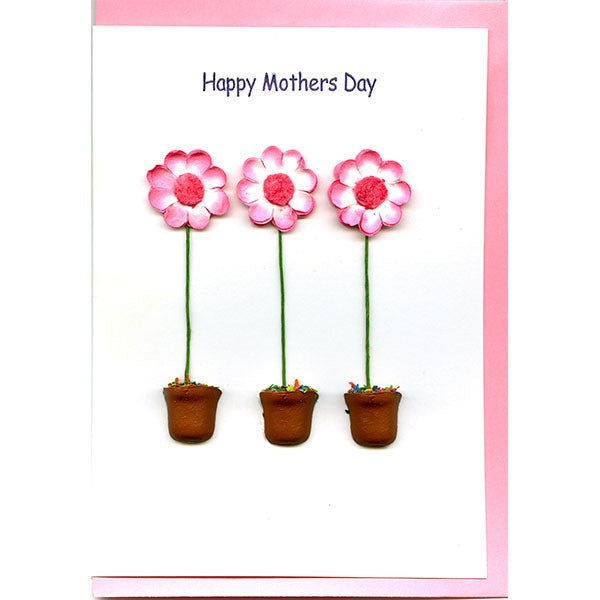 Happy Mother's Day 3 Pot Dasies Card