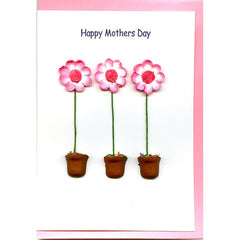 Happy Mother's Day 3 Pot Dasies Card