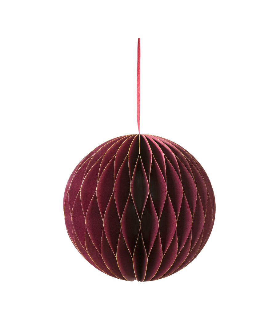 Burgundy Card Round Honeycomb Decoration