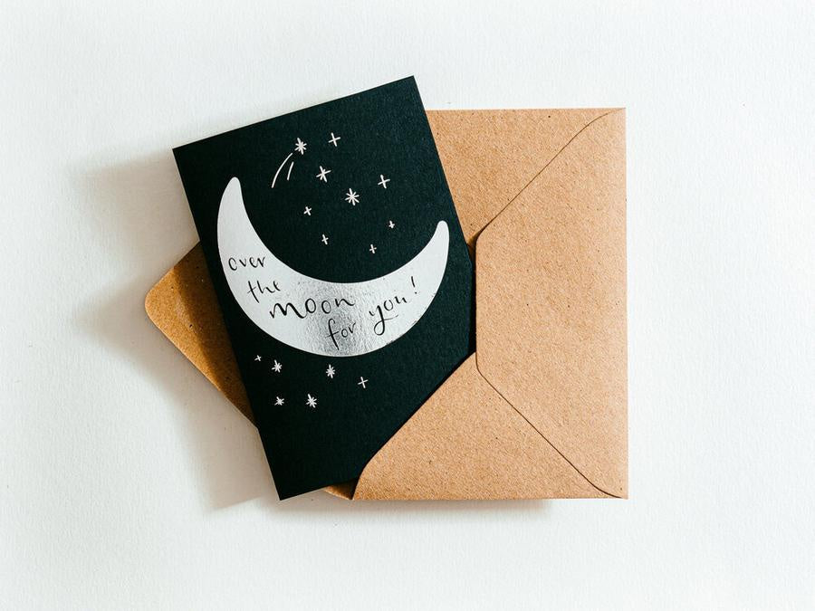 Over The Moon For You! Hot Foil Card