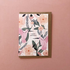 Hummingbirds Birthday Card