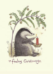 Feeling Christmassy Badger Christmas Card