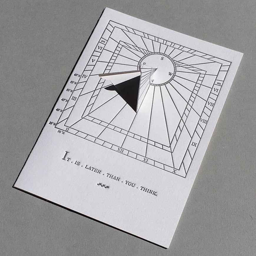Later Than You Think Sundial Card