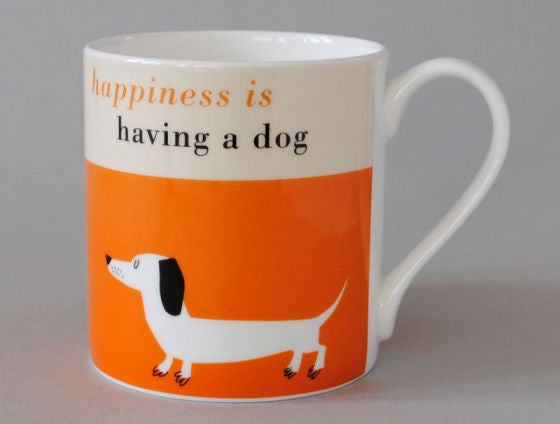 Orange Happiness Sausage Dog Mug