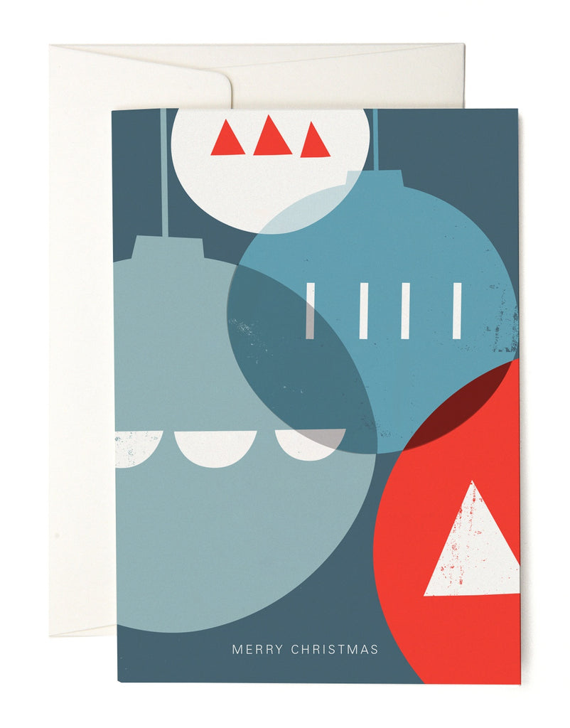 Geometric Baubles Christmas Card