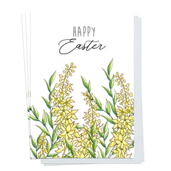 Happy Easter Yellow Delphinium Pack Of 5 Cards