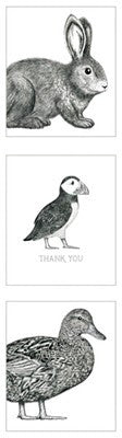 Hanging Pack of 12 Bunnies Thank You Cards