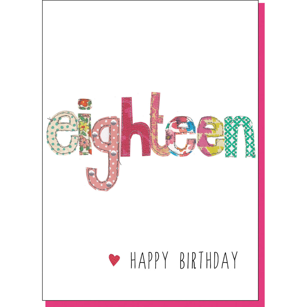 18th Birthday Card - Patchwork (For Her)