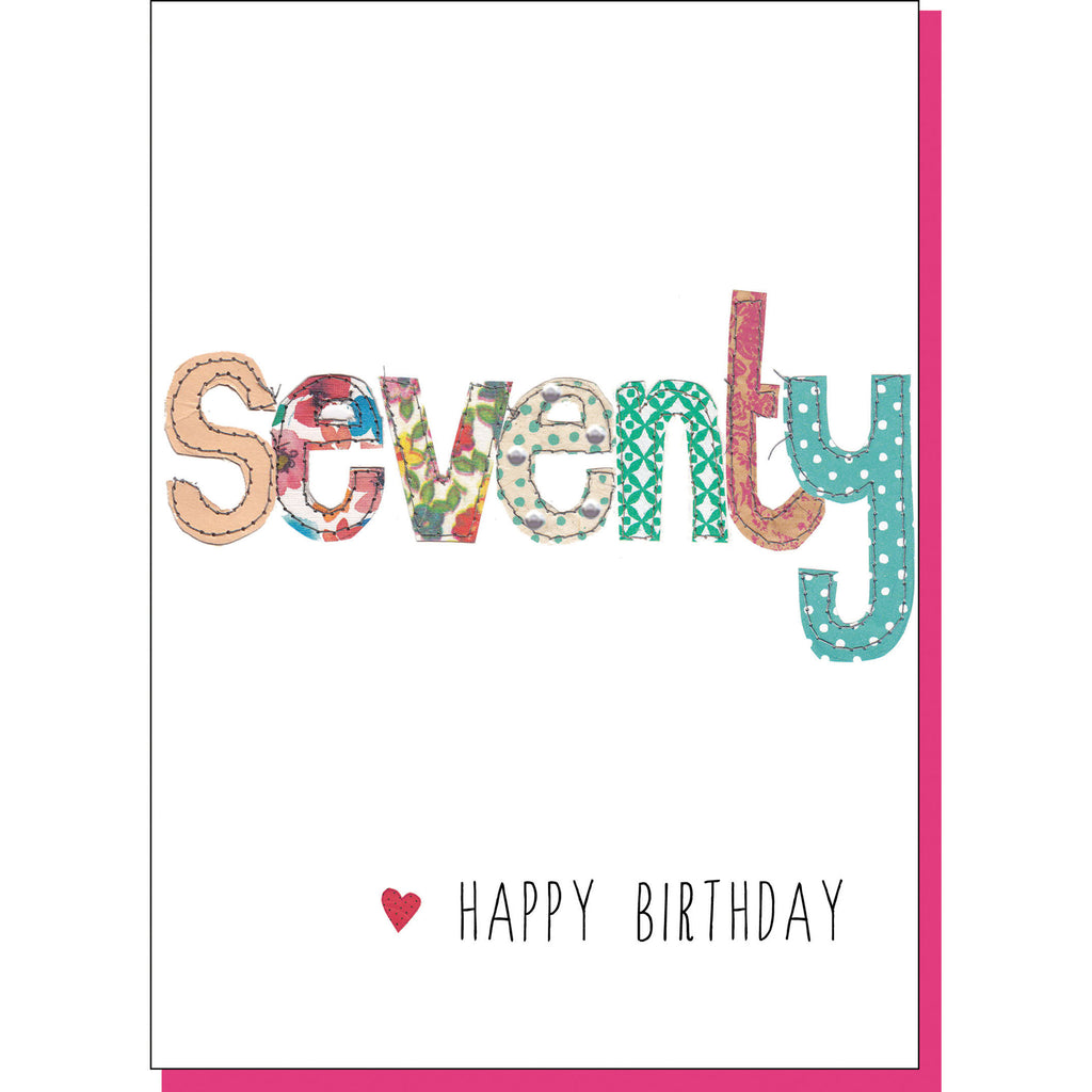 70th Birthday Card - Patchwork (For Her)