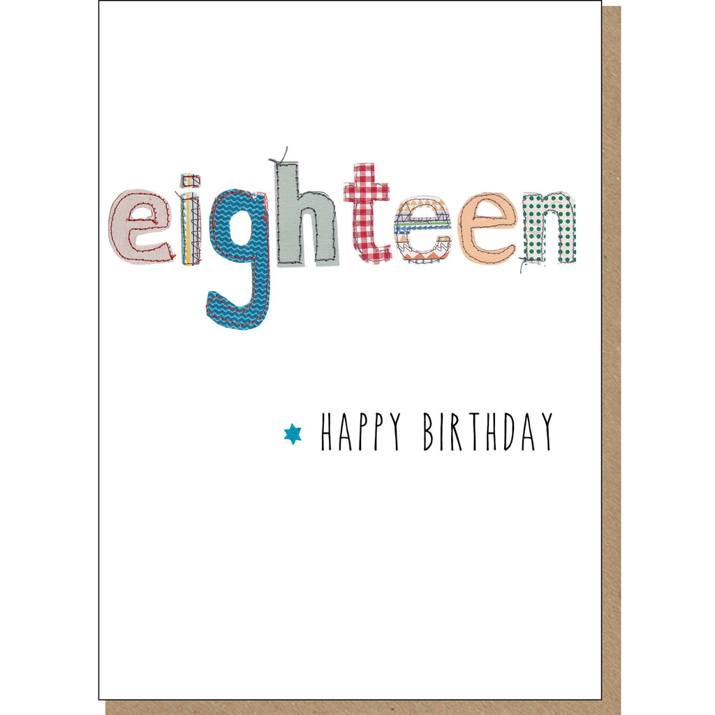 18th Birthday Card - Patchwork (For Him)