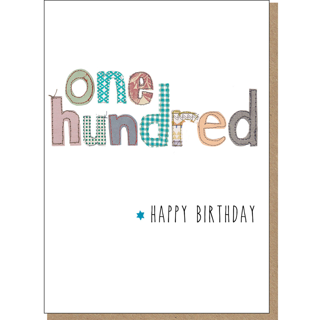 100th Birthday Card - Patchwork (For Him)
