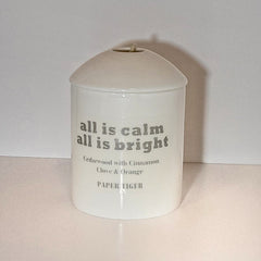 Paper Tiger All is Calm, All is Bright Cedarwood, Cinnamon & Orange Ceramic Candle