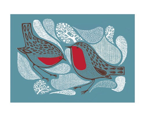 Winter Robins Blank Card