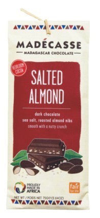 Madécasse Salted Almond 59% Dark Chocolate Bar