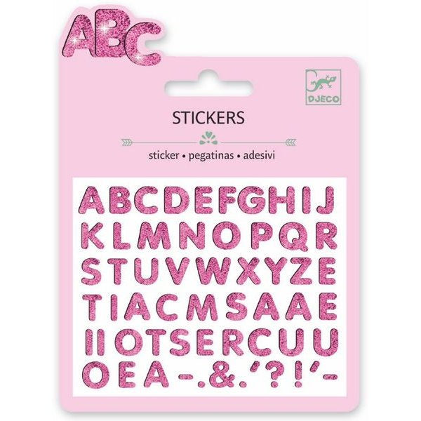 Pink Letters Glitter Stickers