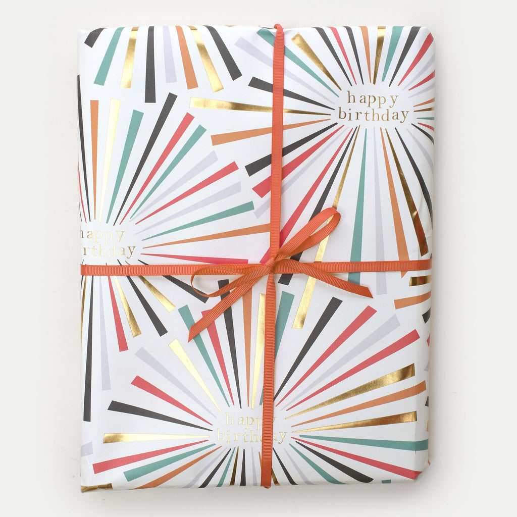 Happy Birthday Foil Burst Sheet Wrap