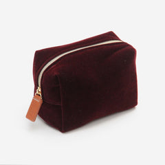 Aubergine Velvet Mini Cosmetic Bag