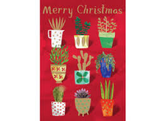 Nine Plant Pots Christmas Card