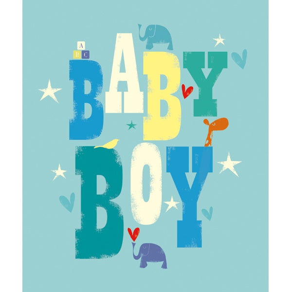 Baby Boy Typography Card