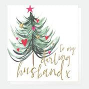 Merry Christmas to my Darling Husband Tree Card