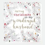 Wonderful Husband Christmas Fir Card
