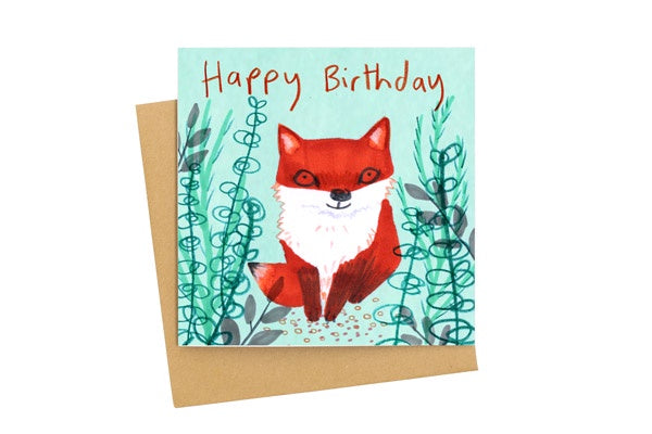 Happy Birthday Fox Card