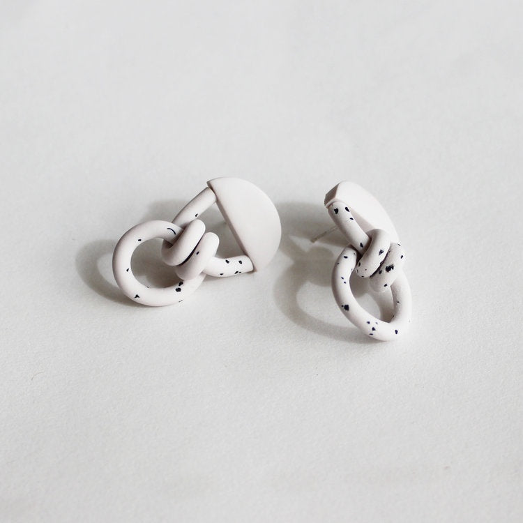 Grey Knot Earrings
