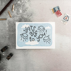 Hats Off To You Letterpress Card