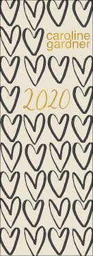 Caroline Gardner Hearts Slim Calendar 2020
