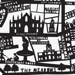 Lasercut A2 Edinburgh Old Town Map in Tube - Black
