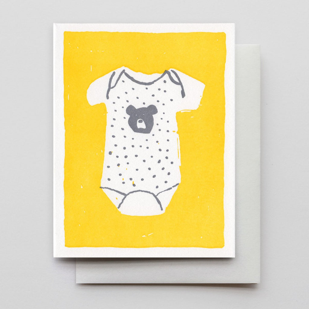 Baby Bear Onesie Yellow Card