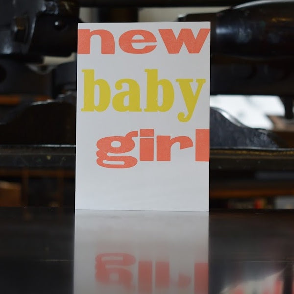 New Baby Girl Letterpress Card