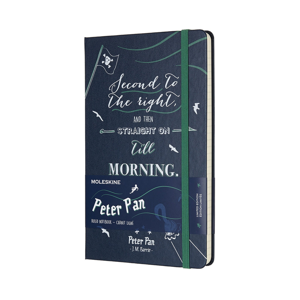 Limited Edition Peter Pan Large Lined Moleskine Notebook Sapphire Blue