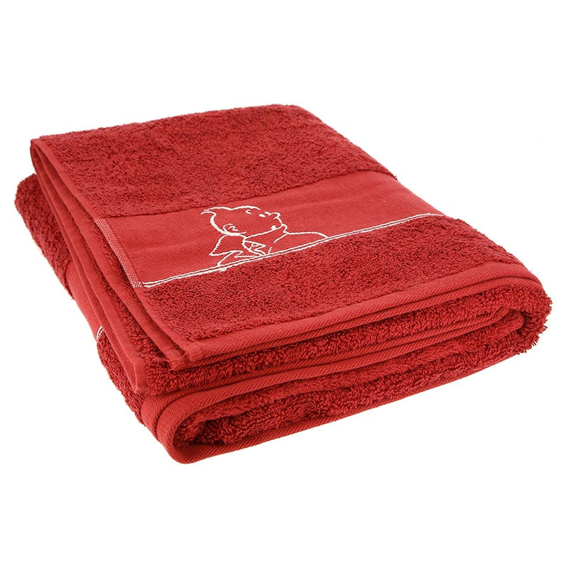 Red Tintin Bath Sheet Towel