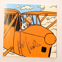 Flying The Plane Tintin Card