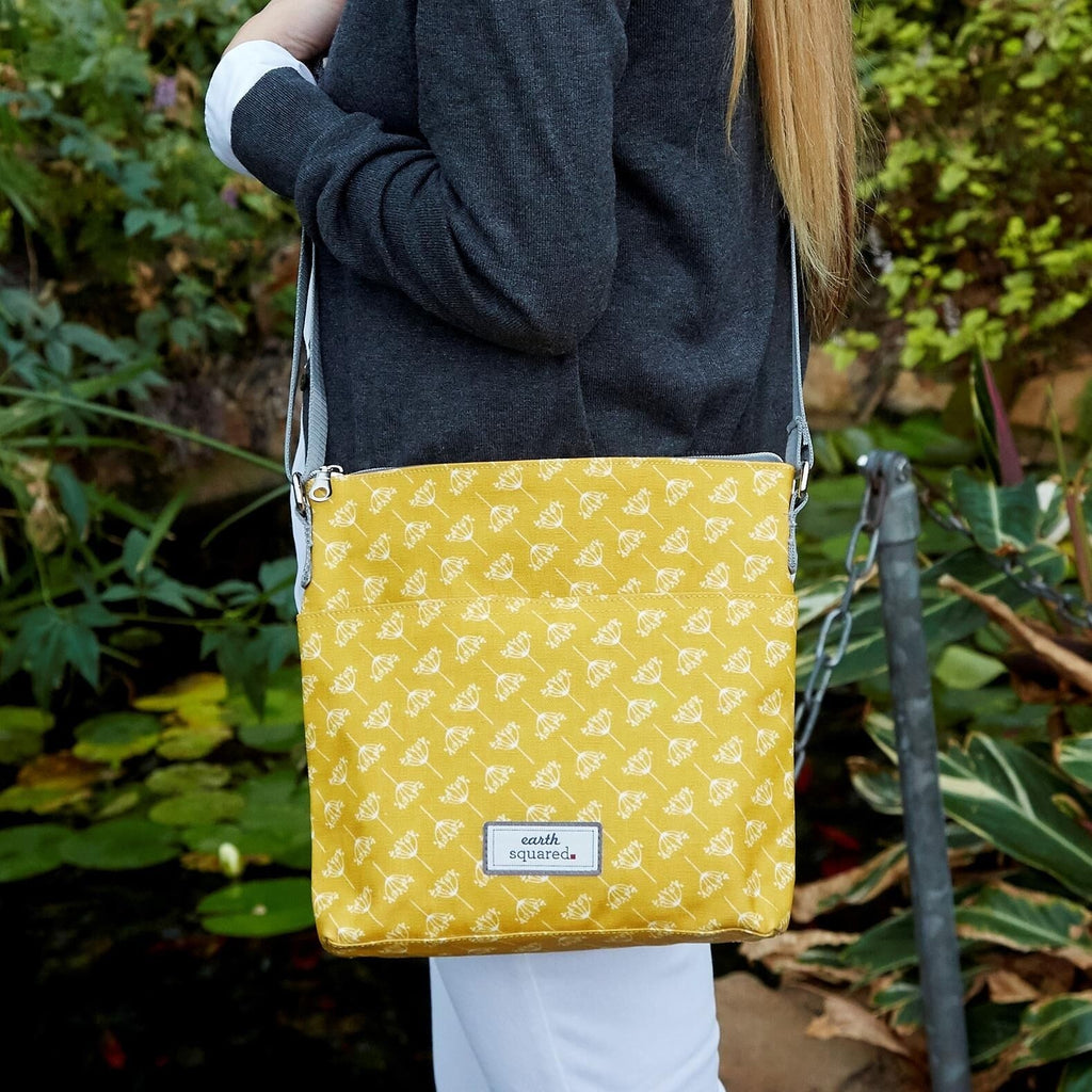 Mustard Dandelion Oil Cloth Messenger Bag