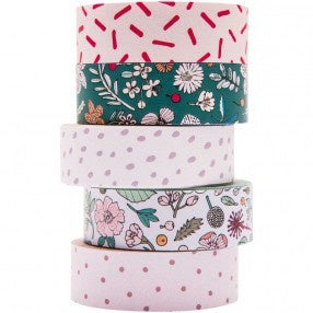 Hygge Flowers Set of 5 Washi Tapes