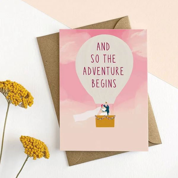 Hot Air Balloon Wedding Card