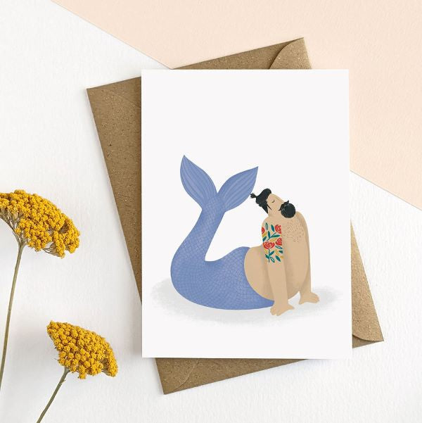 Sexy Merman Card