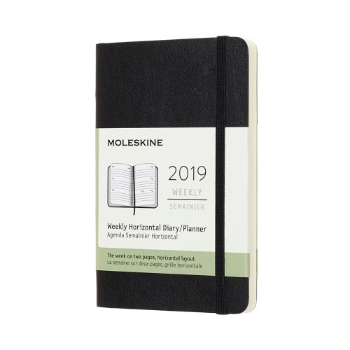 2019 Moleskine Weekly Horizontal Pocket Planner Hardcover Black