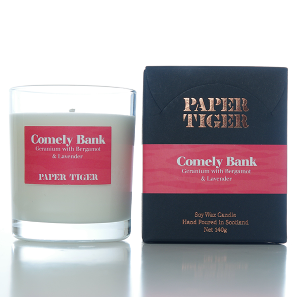 Paper Tiger Comely Bank Geranium with Bergamot & Lavender Medium Candle