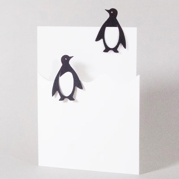 Penguin Pair Cut Out Christmas Card