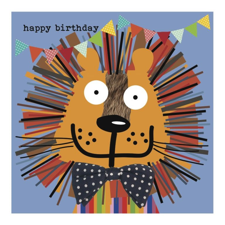 Colourful Lion Happy Birthday Card